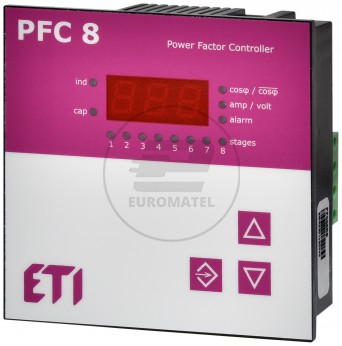 Regulator wspołczynnika mocy układ symetryczny (pomiar prądu - jednofazowy) PFC 8 RS 004656906