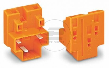 Wtyk rozgałęźny 3-torowy 2,5mm2 2x L, 1x PE pomarańczowy 730-113 /50szt./