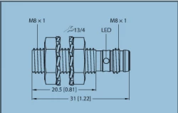 BI2-EG08K-AP6X-V1131 Czujnik indukcyjny – z rozszerzonym zakresem detekcji