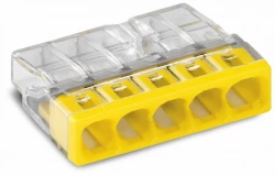 Szybkozłączka 5x 0,5-2,5mm2 transparentna/żółta 2273-205 /blister 20szt/ 2273-205/996-020